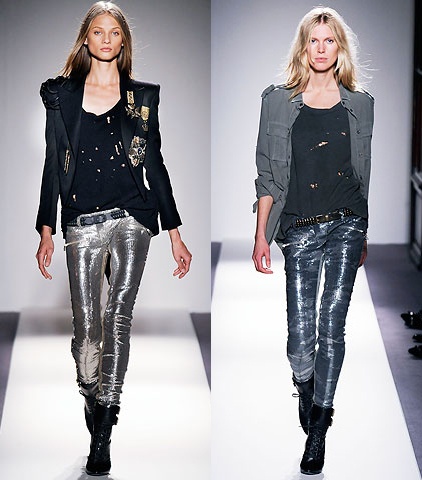 colanti pantaloni metalici